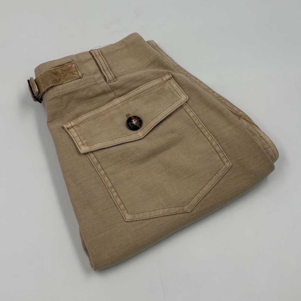 Faherty Women's 4 Khaki Tan Utility Mini Cinch Back Patch Pocket Skirt